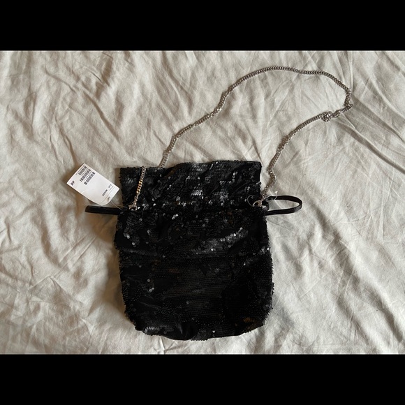 H&M Black Sequin Convertible Purse NWT - Picture 2 of 4